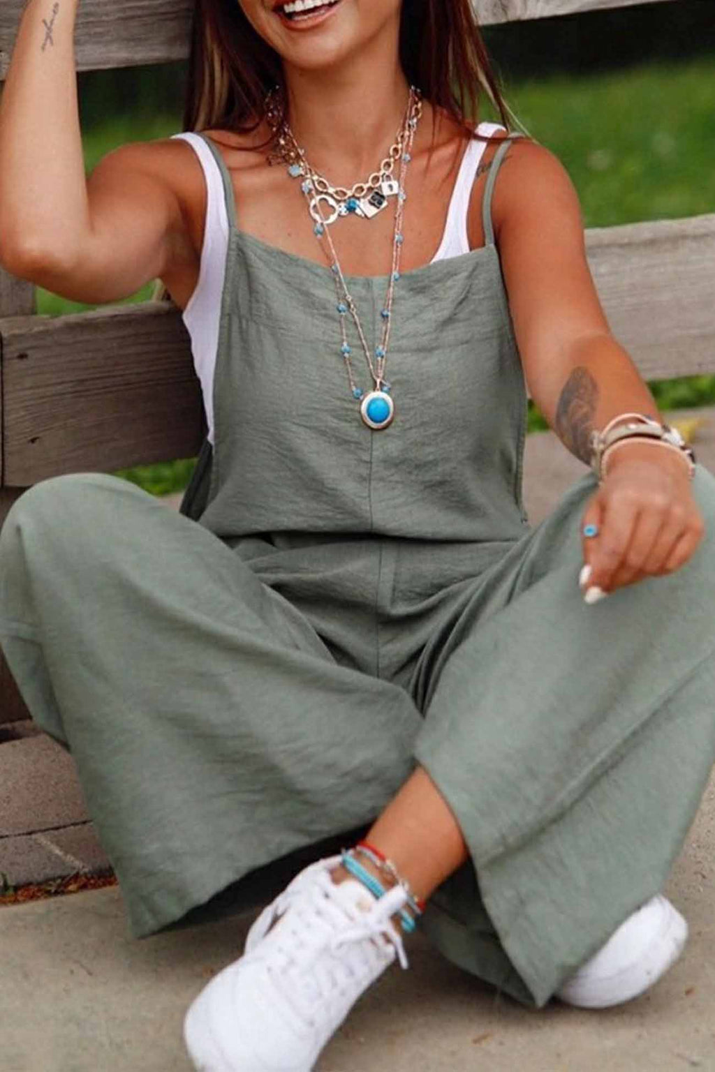 Color Wide Leg Cami Jumpsuits