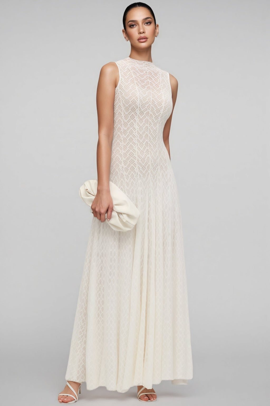 Lucas Pointelle Sleeveless Maxi Dress