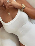 Strap Bodycon Body Basic White Summer Bodysuit Tops Sleeveless Sheer Bodysuits Jumpsuit Slim