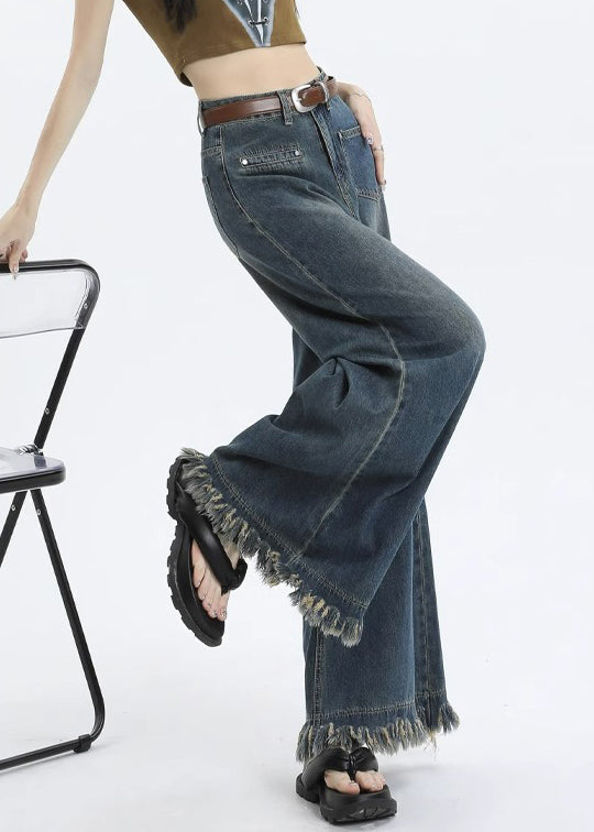 Stylish Blue Pockets High Waist Denim Pants Summer Pp015