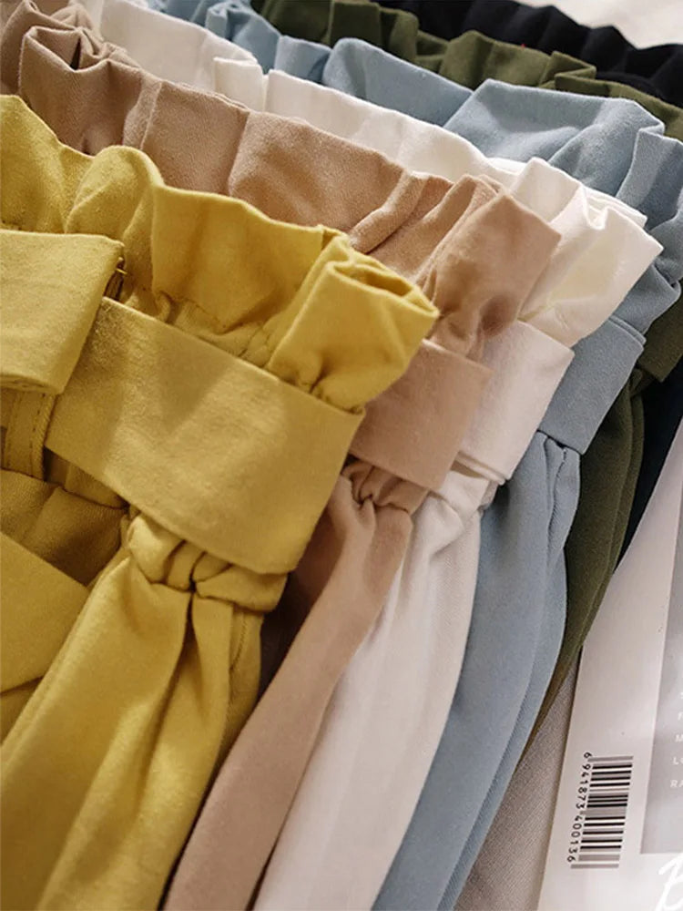 Summer Autumn Skirts Midi Knee Length Korean Button High Waist Skirt Female Pleated School Skirt