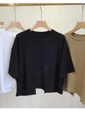 Summer New Backless T-shirt Korean Round Neck Loose Sweet Spicy Wind Short-sleeved Crop Tops