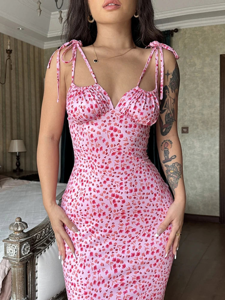 Dress Summer Off Shoulder Lace Up Deep V Neck Dresses Holiday Beach Long Dress Woman