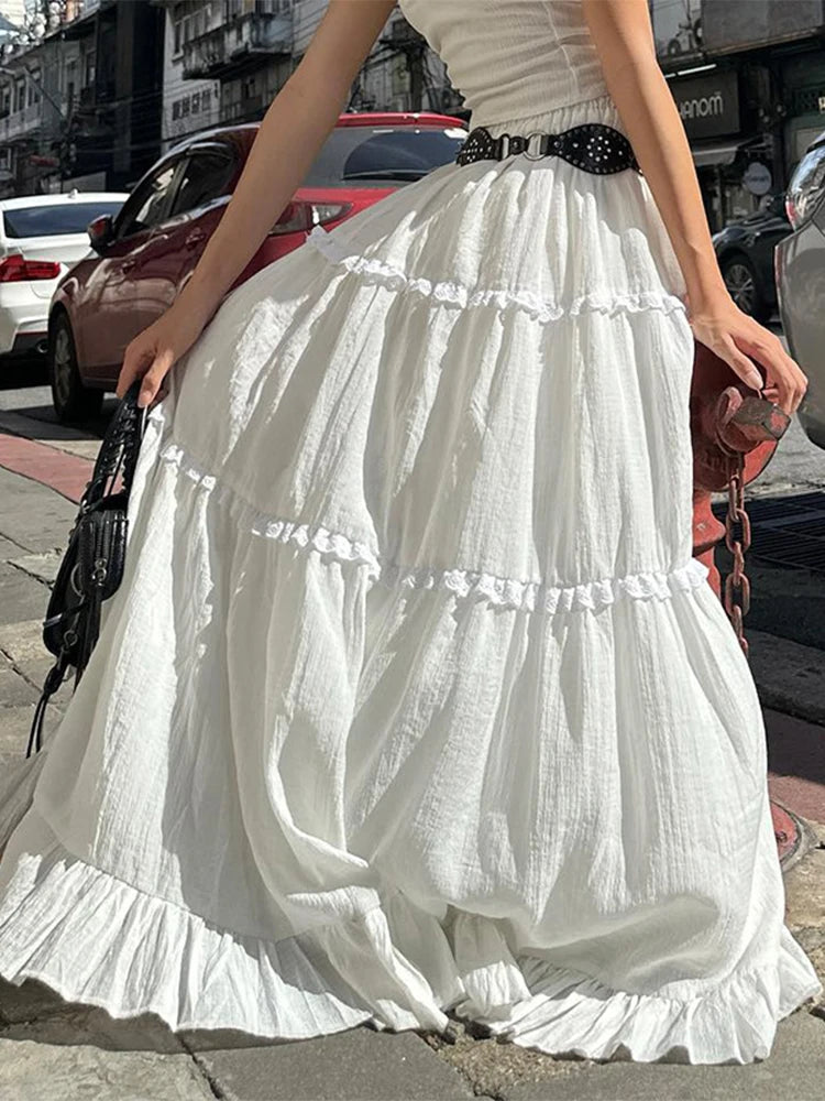 Folds Dress Sets 2 Piece Outfits Temperament Princess Dress Maxi Dresses for ’s Backless Top and Skirt Sets