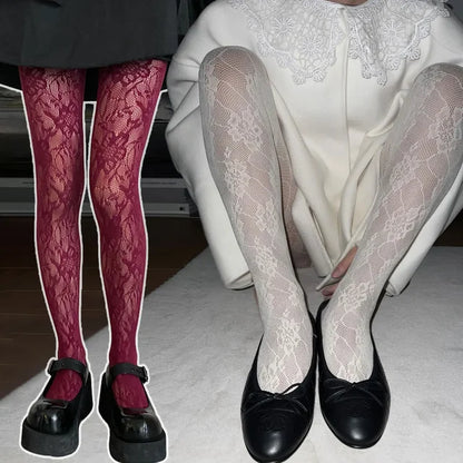 Mesh See Through Pantyhose Fishnet Stockings Japanese Style Hot Bodycon Colorful Lingerie Accessories