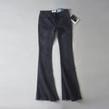 Retro Low Waist Blue Jeans for Bodycon Flared Pants Basic Slim Fit Summer Street Jeans Woman