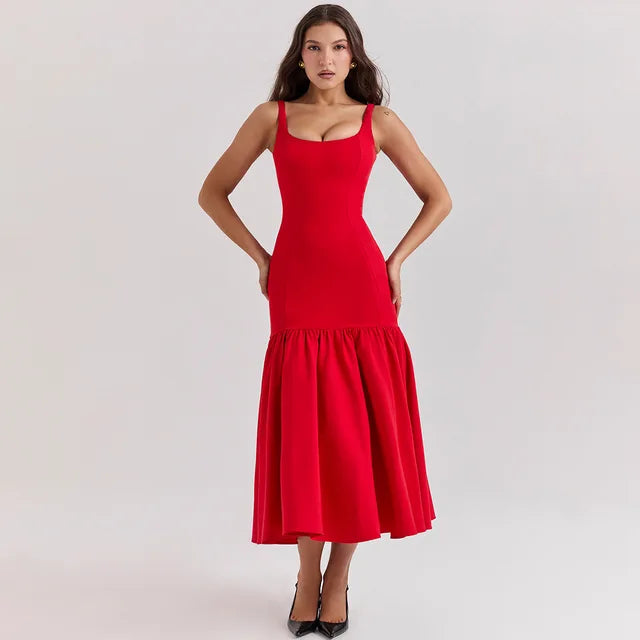 Plunge Splice Maxi Dress Outfits for Slim Fit Hip Wrap Party Club Dress Sleeveless Female Summer
