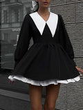 Splice Mini Dress for Party Club Night Folds ’s Evening Dress Hot Street Dresses