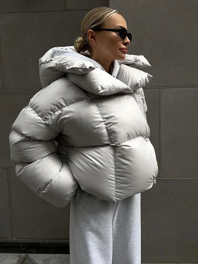 Thick Parkas Long Sleeve Top Autumn Winter Warm Coat ’s Street Hoodies Woman Cotton-padded Jacket