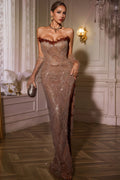 Naila Strapless Sequin Split Maxi Dress