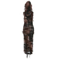 Tassel Gothic Hooded Midi Dress Fairy Grunge Y2k High Split Sleeveless Tie Dye Dress