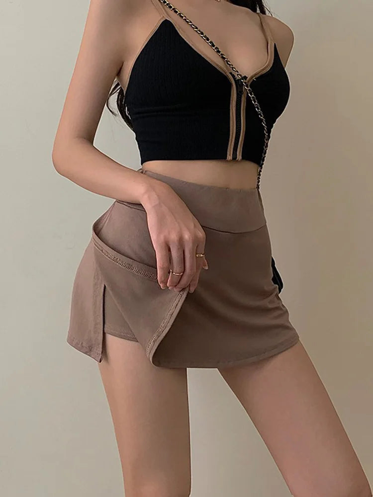 Dressbetty - Tennis High Waist Culottes A-line Mini Skirt