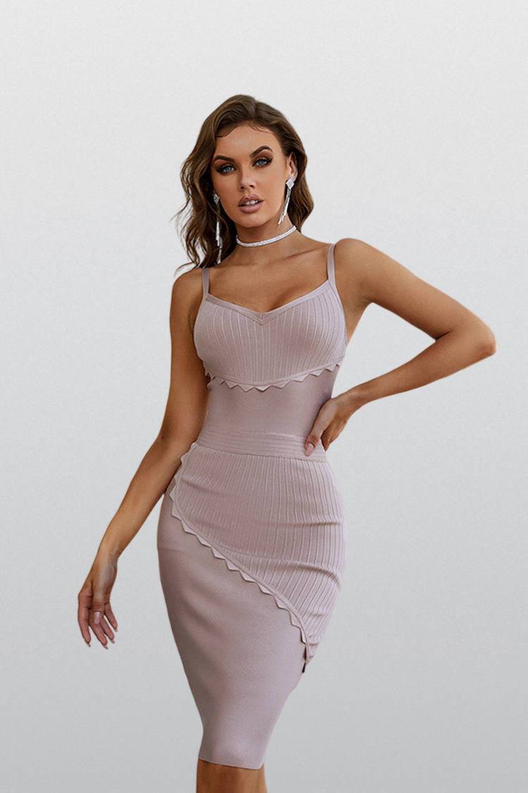 Thea Purple Corset Midi Dress
