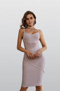 Thea Purple Corset Midi Dress