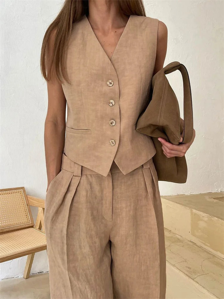 2 Piece-set Wide Leg Trousers Patchwork High Waist Straight Legg Outfits Vestidos ’s Pants Sets