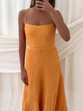 Backless Ribbed Maxi Dress for Summer New Holiday Party Stretch High Waist Bodycon Maternity Dresses Knit Sundress