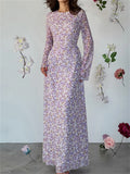 Printed Maxi Dress for Lace-up Long Sleeve Party Dress High Waist Bandage ’s Bodycon Dress New