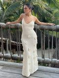 Knit Sweater Halter Dresses Backless Lace-up Patchwork V-neck Slim Knitwear Female Party Maxi Dress