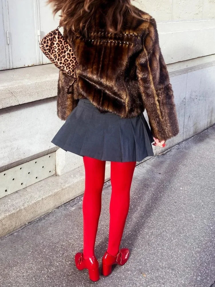 New Tights Stockings Slim See-through Lingerie Lace Leggings Winter ’s Pantyhose Red Bodys Mujer Bottom