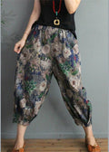 Unique Print High Waist Cotton Crop Pants Tq1024