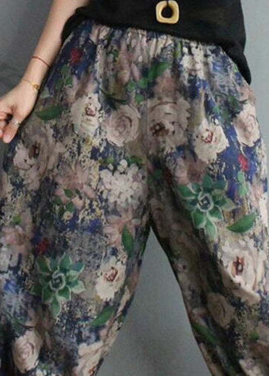 Unique Print High Waist Cotton Crop Pants Tq1024