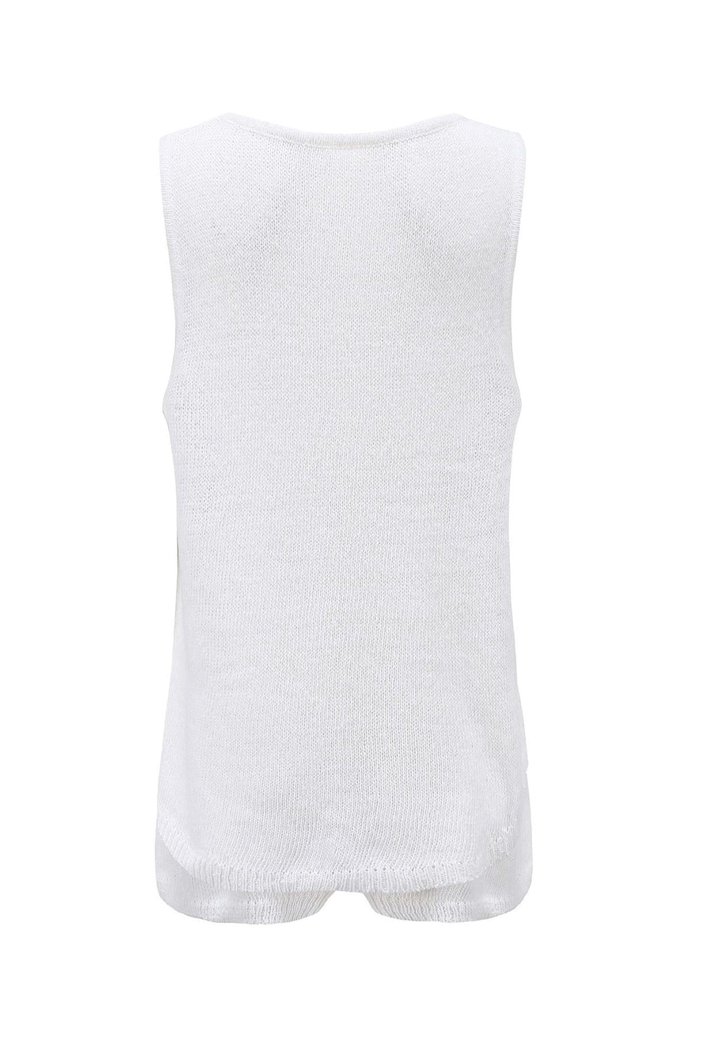V Neck Knit Tank Top Shorts Suits