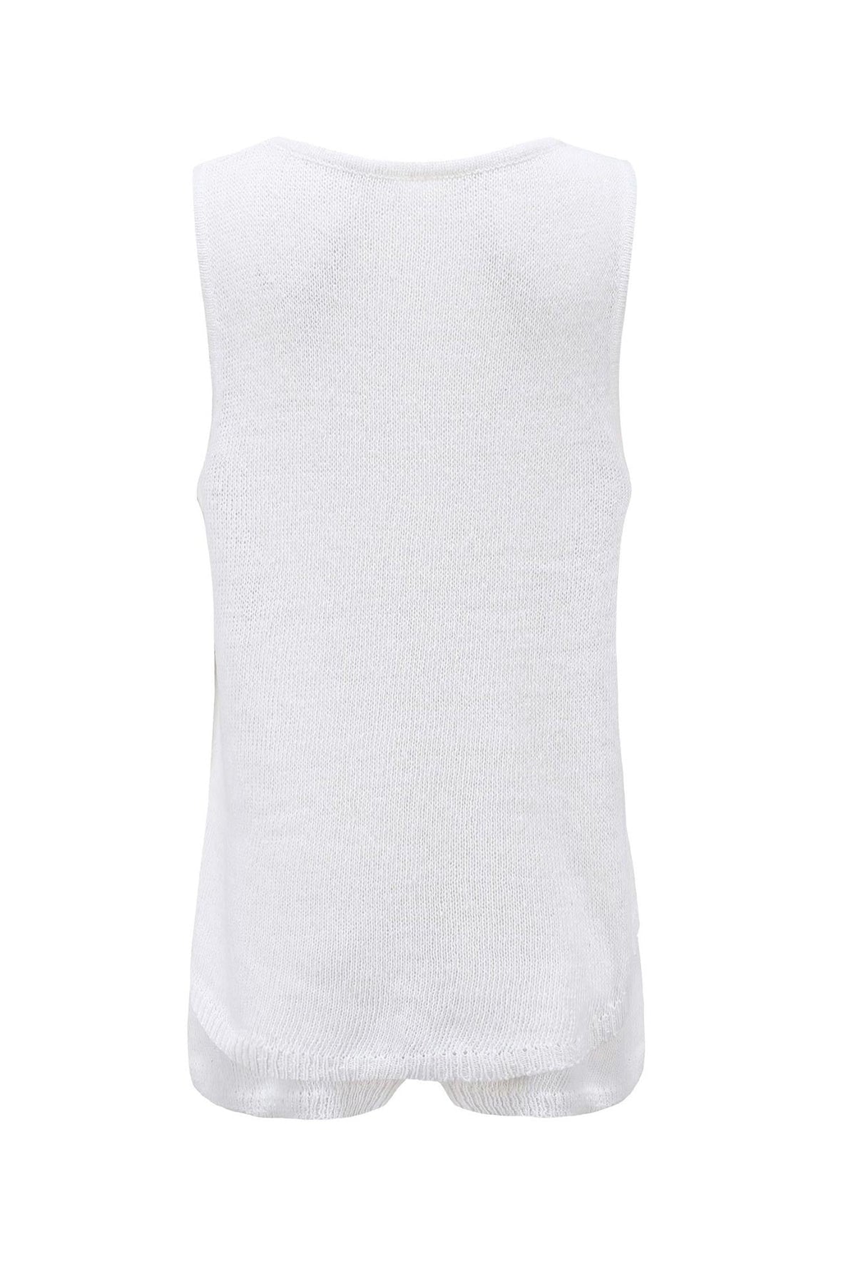 V Neck Knit Tank Top Shorts Suits