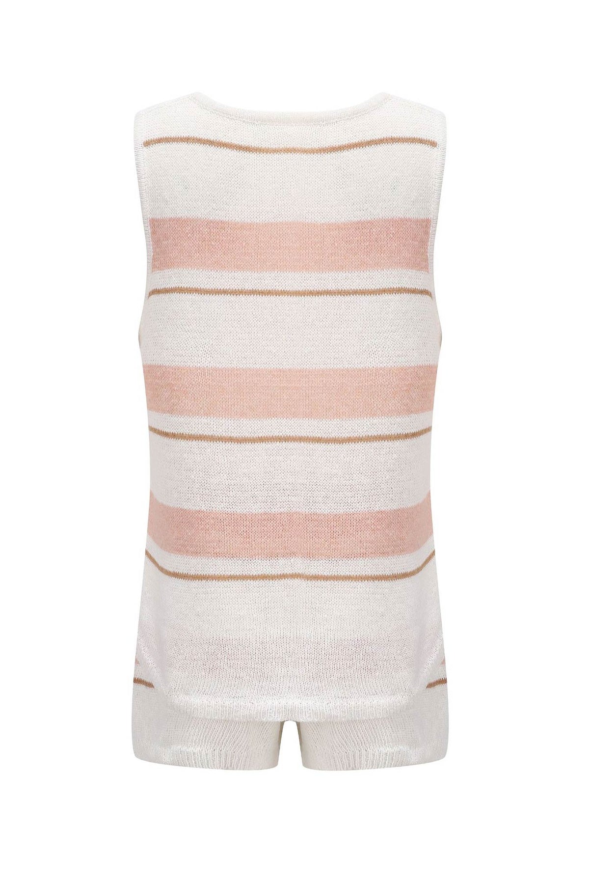 V Neck Knit Tank Top Shorts Suits