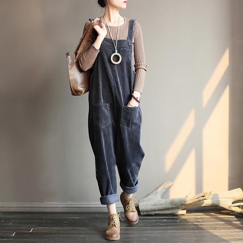 - Corduroy Loose Overall Op1014