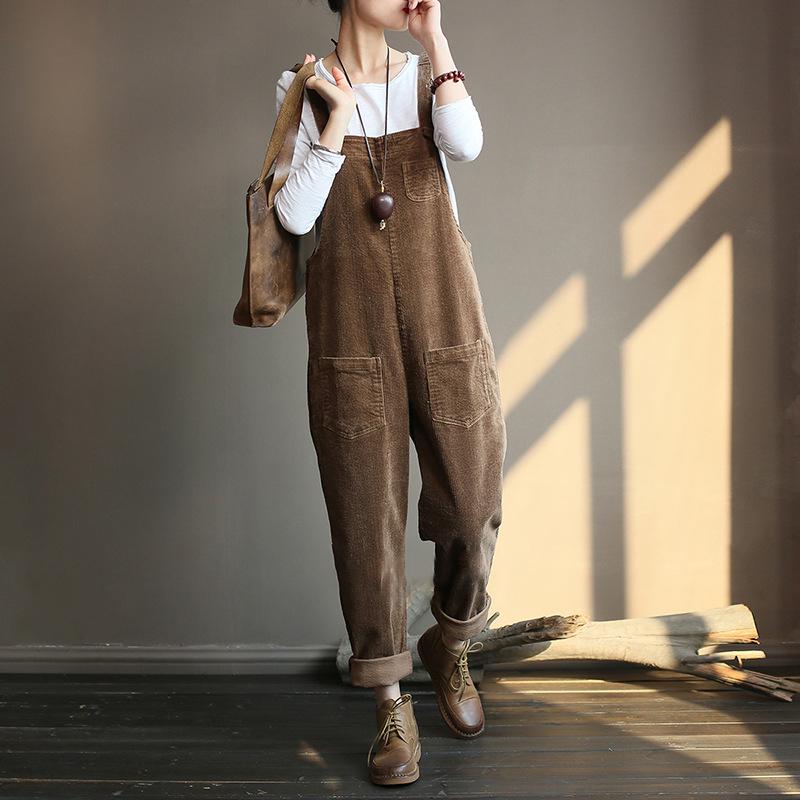 - Corduroy Loose Overall Op1014
