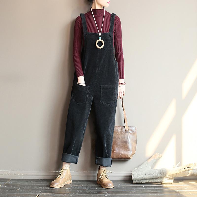 - Corduroy Loose Overall Op1014
