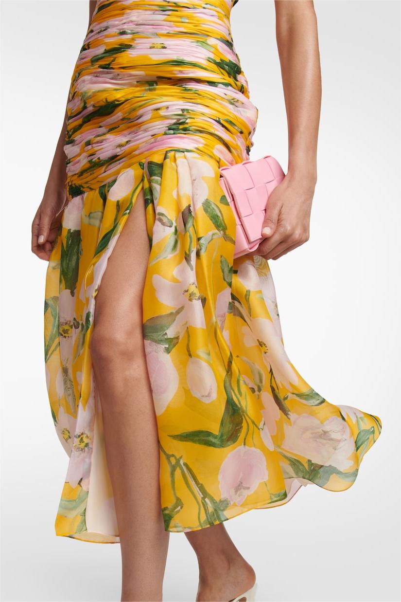 Ruched Strapless Midi Dress