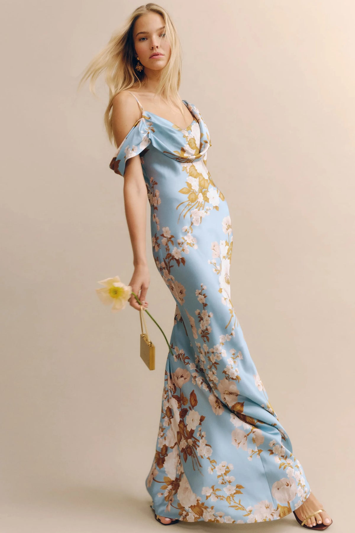 Strapless Off-shoulder Maxi Dress