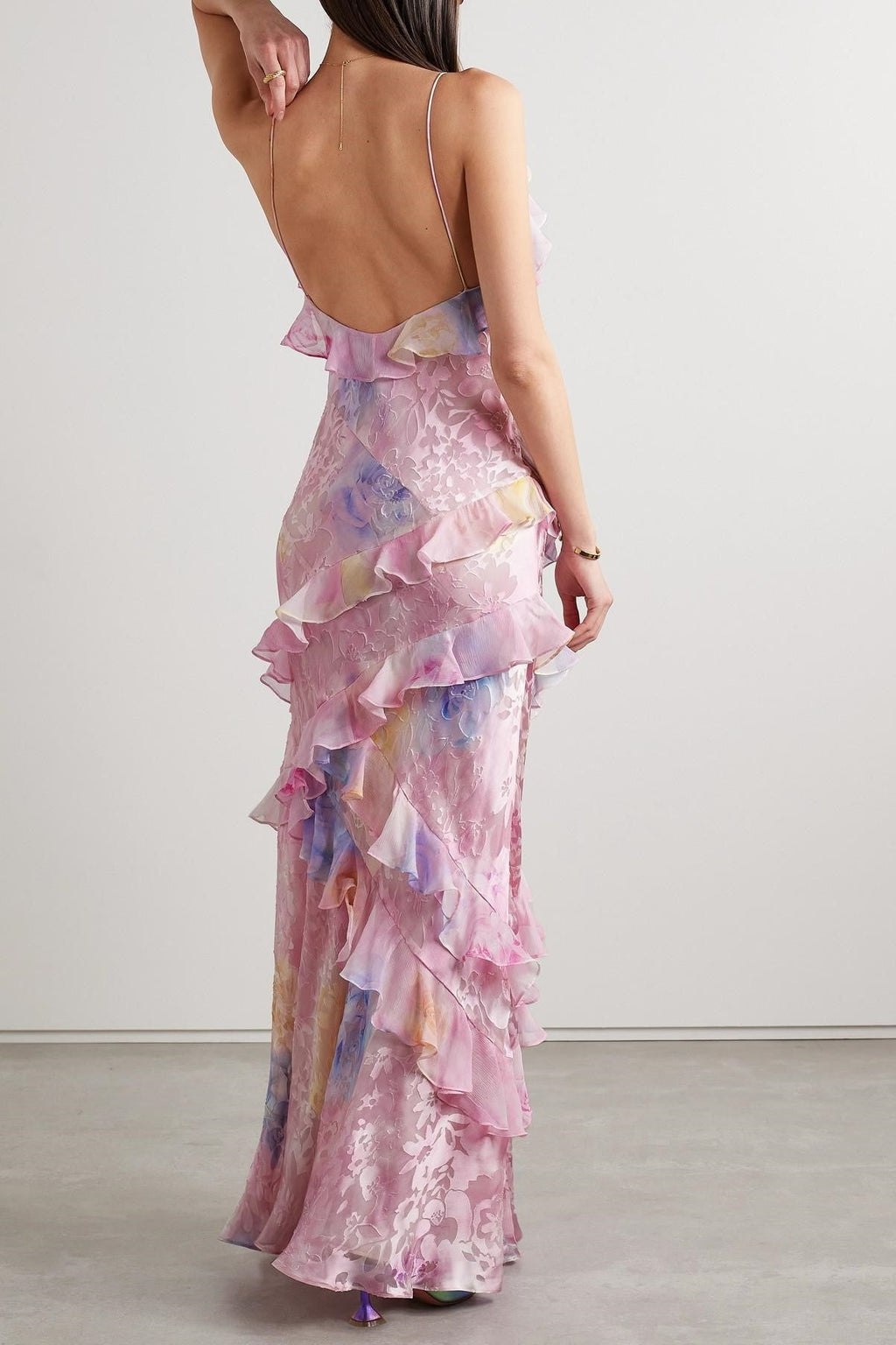 Frill Sweetheart Neck Sleeveless Maxi Dress