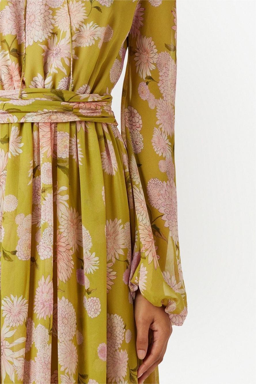 Lace Up Puff Sleeve Maxi Dress