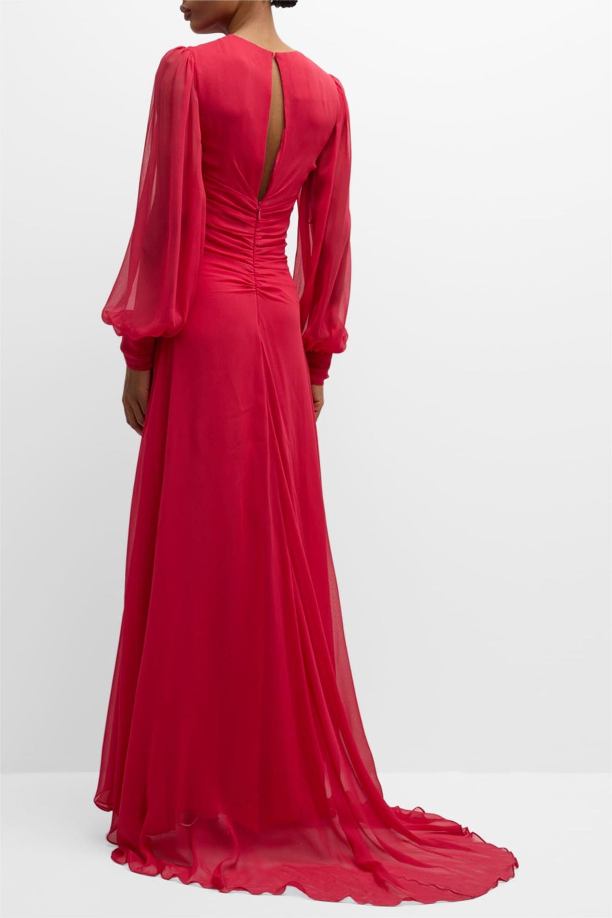 Knotted Lantern Sleeve Maxi Dress