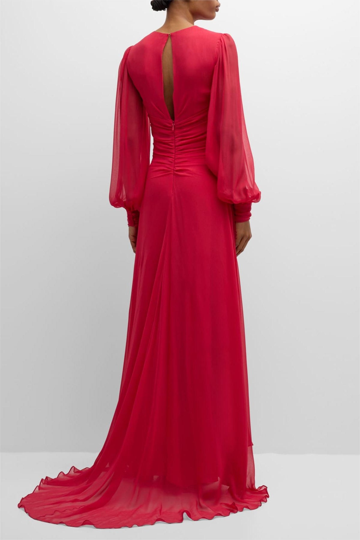 Knotted Lantern Sleeve Maxi Dress