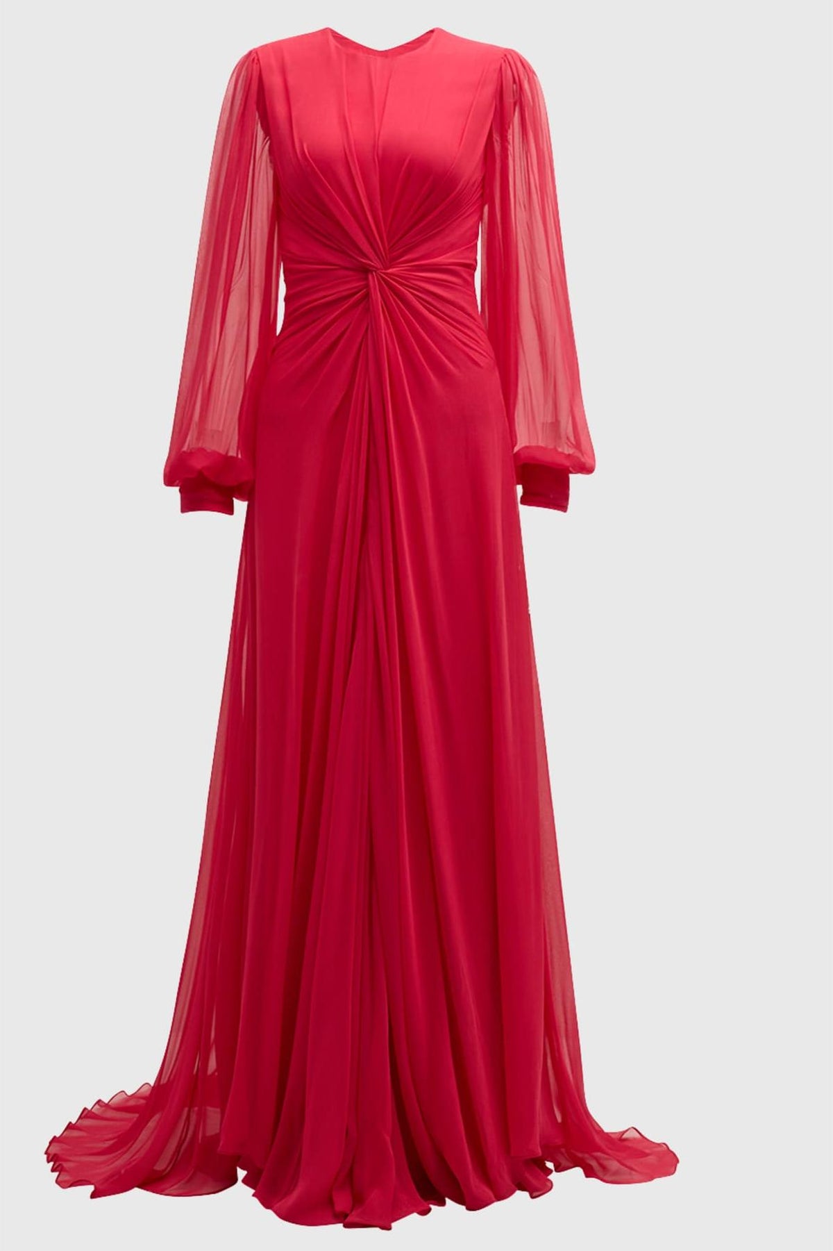 Knotted Lantern Sleeve Maxi Dress