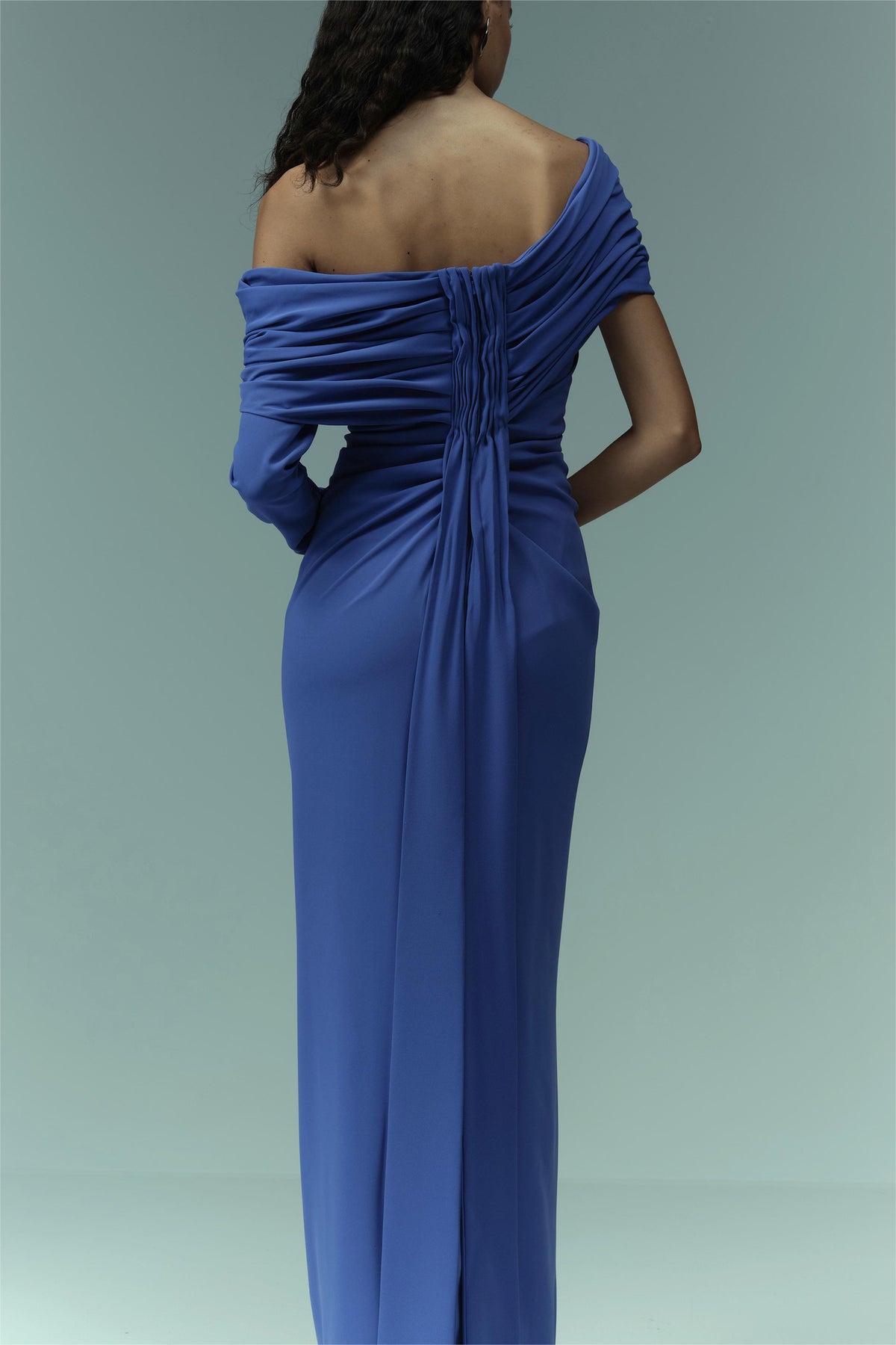 Off-shoulder Ruched Maxi Dress