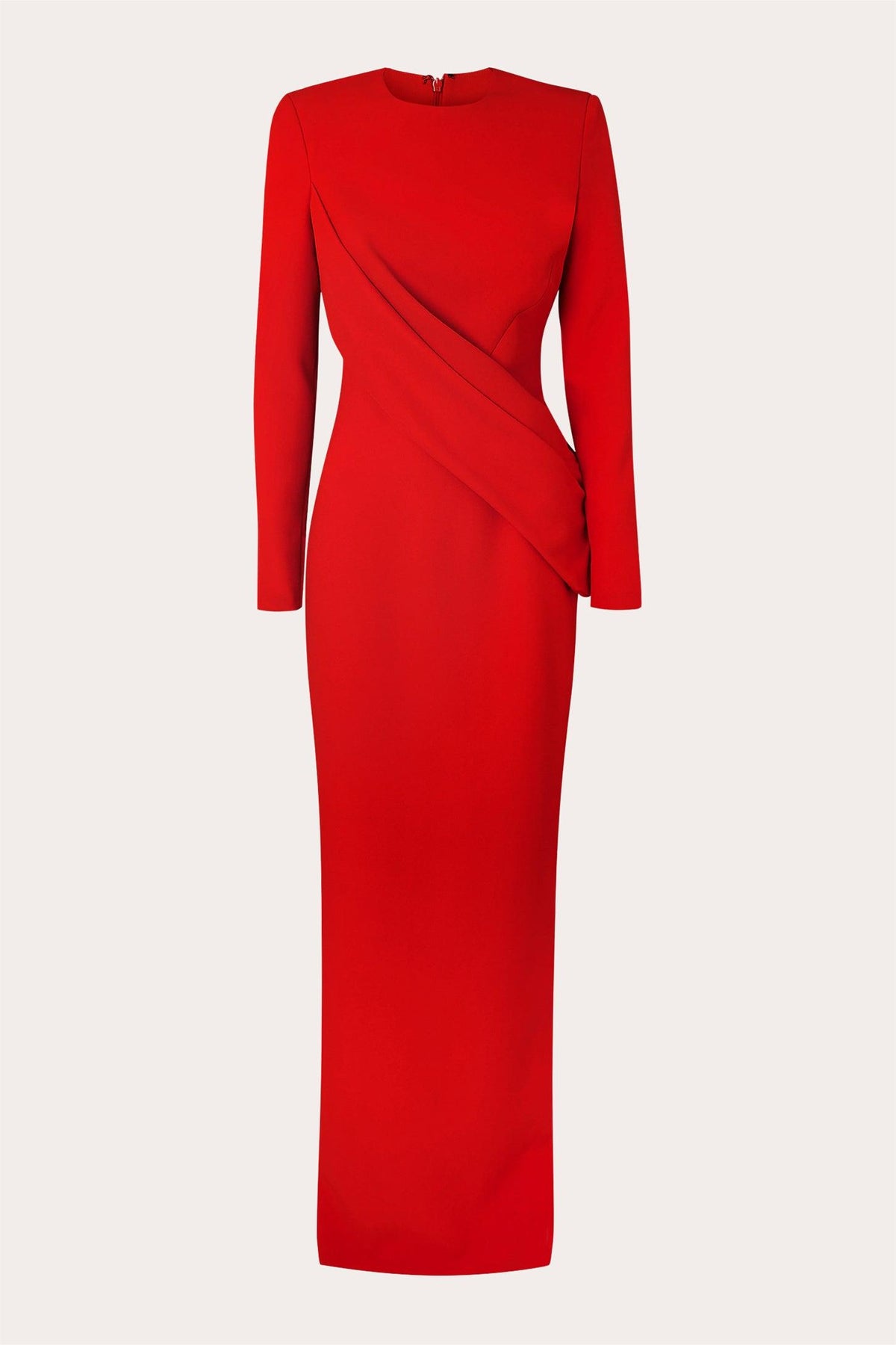 Round Neck Long Sleeve Maxi Dress
