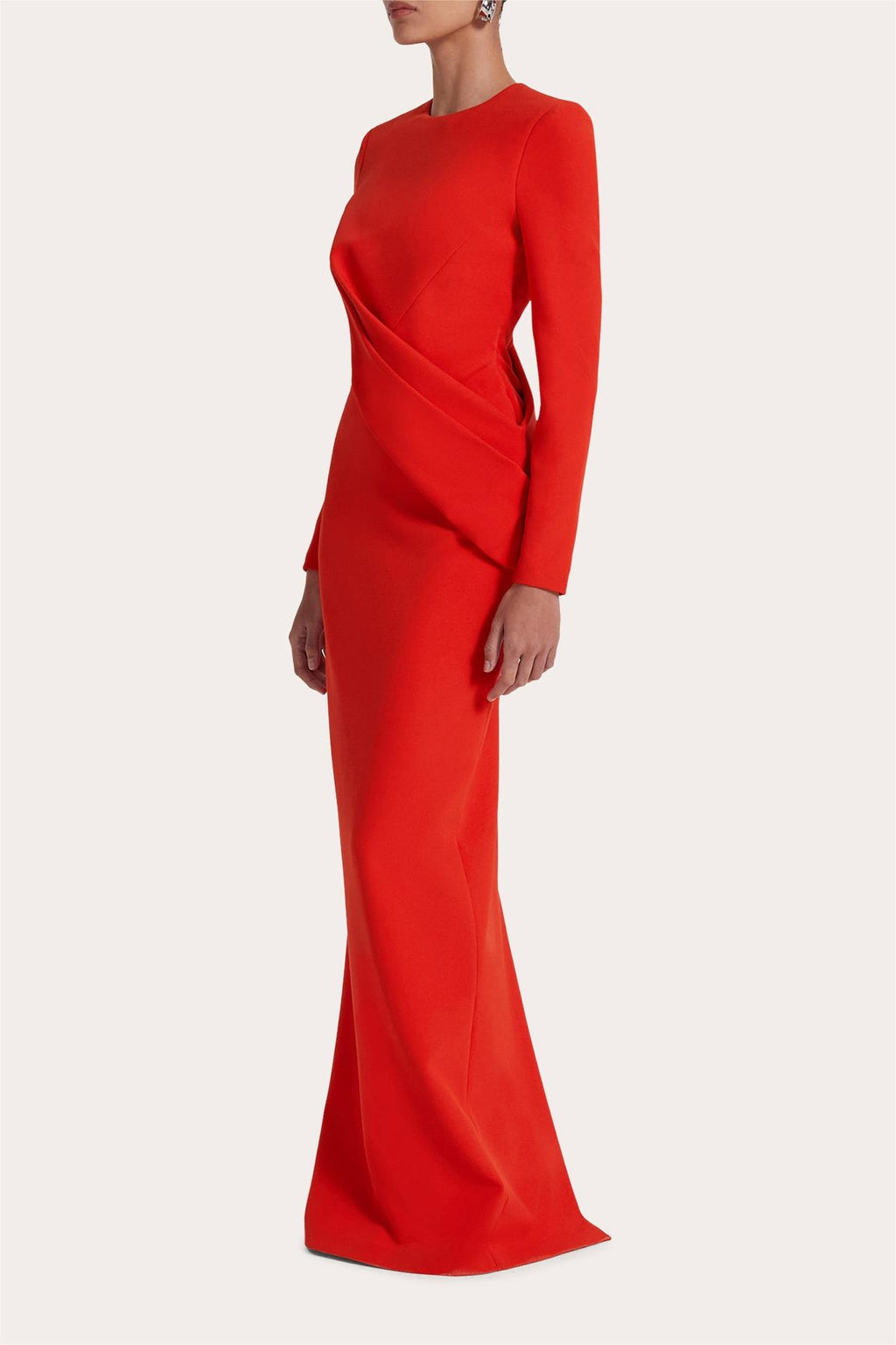 Round Neck Long Sleeve Maxi Dress