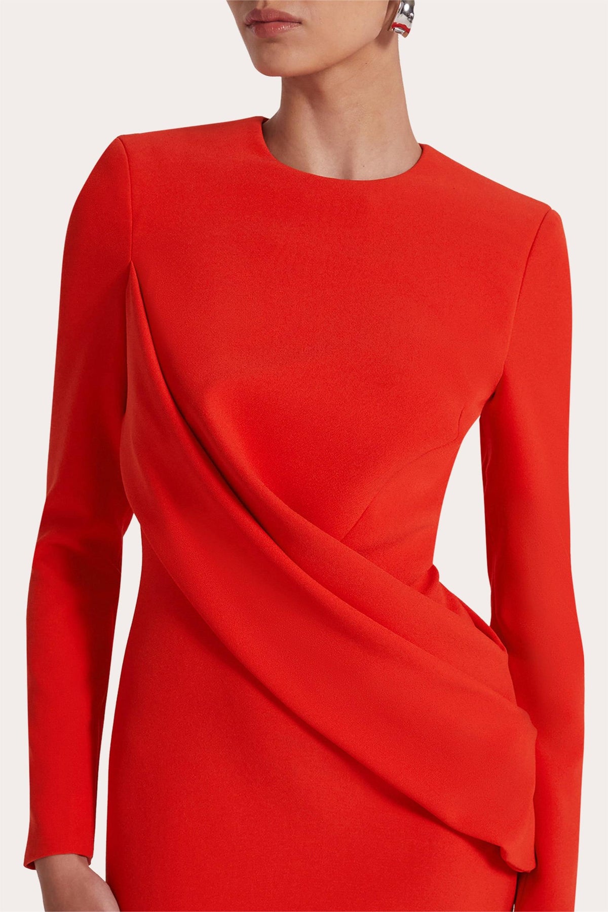 Round Neck Long Sleeve Maxi Dress