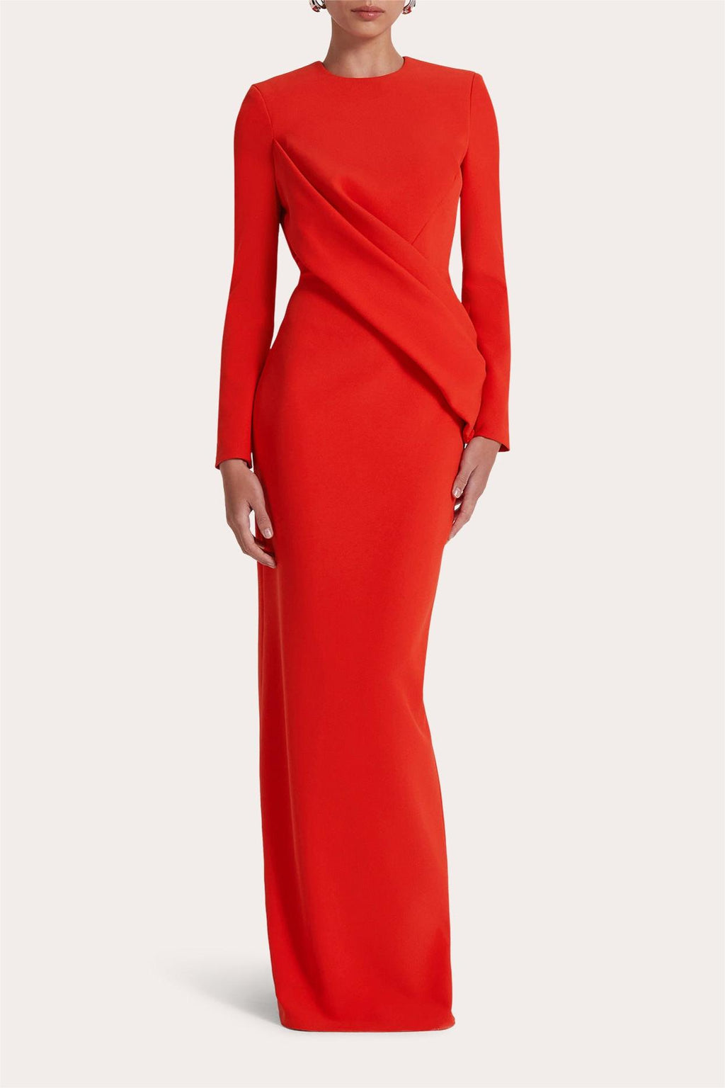 Round Neck Long Sleeve Maxi Dress