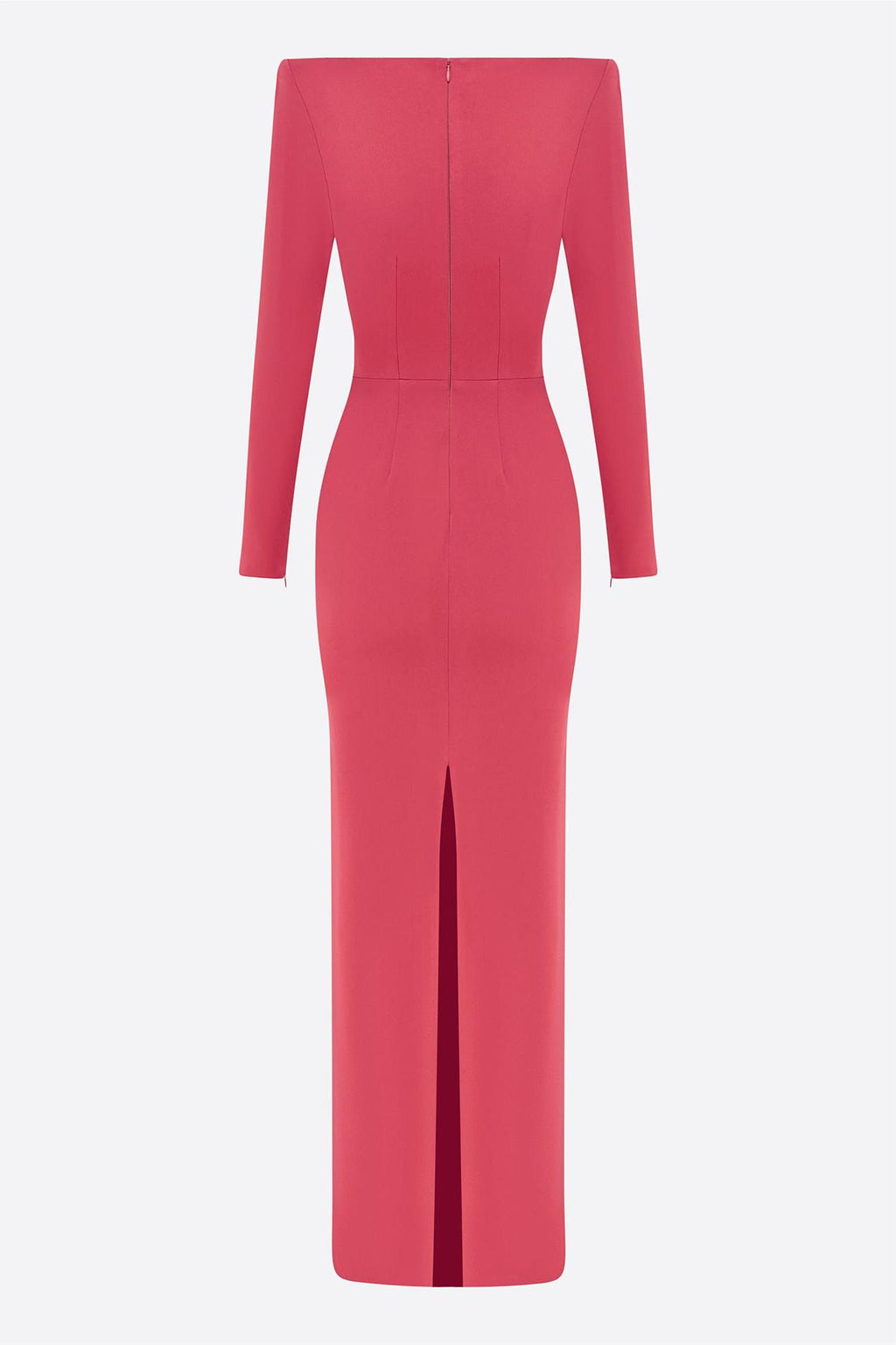 Satin Square Collar Long Sleeve Maxi Dress