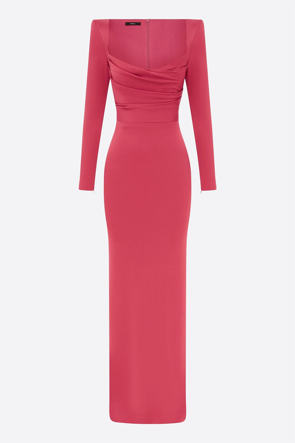Satin Square Collar Long Sleeve Maxi Dress