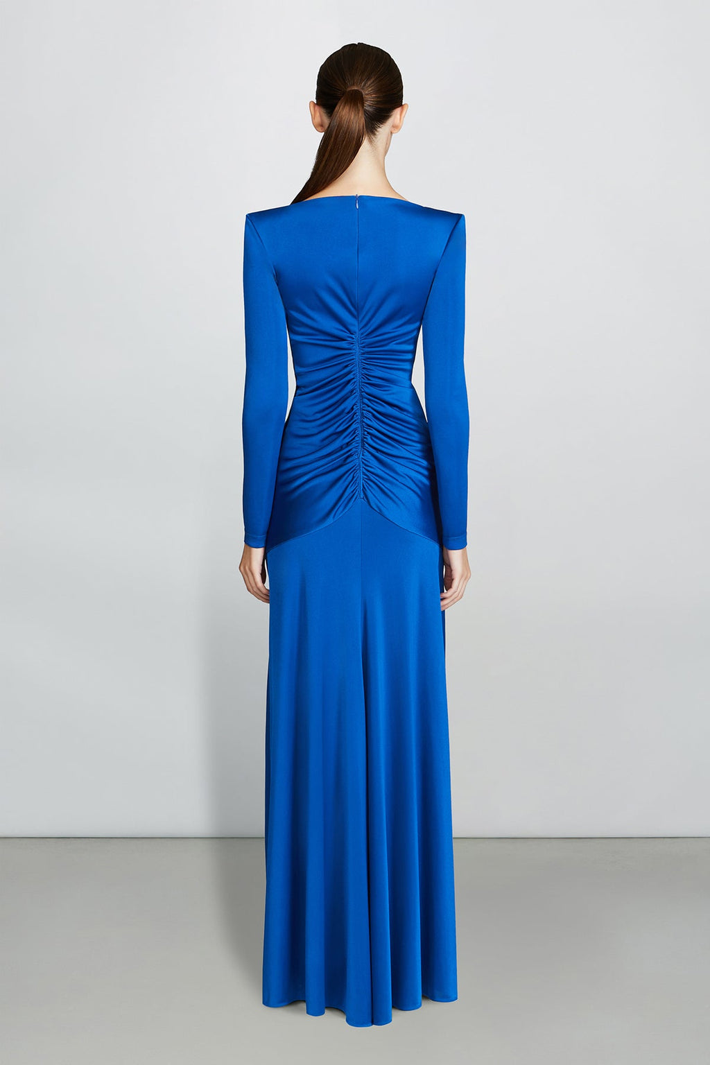 Gathered Boat Neck Midi Dress