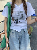 Woman T-shirts Summer Short Sleeve T Shirt Graphic Tee Tops Korean Style Tshirt Femme Y2k Clothes
