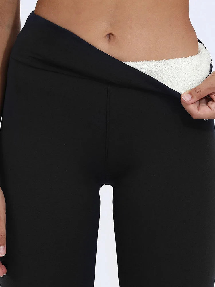 Pants Warm Winter Thick Velvet Legging High Waist Black Leggings Compression Thick Lamb Wool Pants Cold Resistant Pants