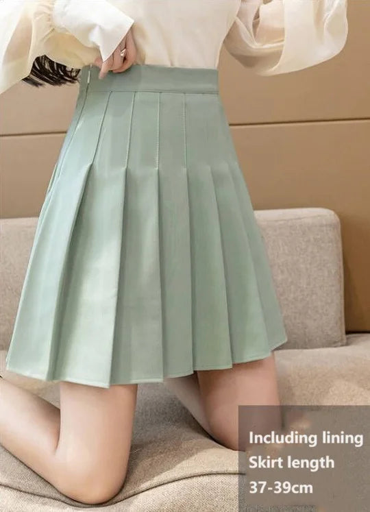 Dressbetty - Slim Zipper Dancing White Pleated Skirt