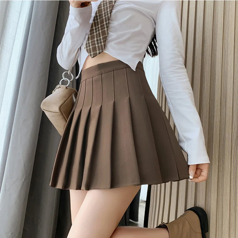 Dressbetty - Slim Zipper Dancing White Pleated Skirt